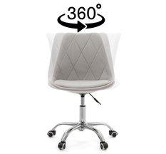 Krzesło do biurka DUBLIN biurowe krzesło obrotowe welurowe z poduszka do pokoju biura ciemnobeżowe - Miniaturka zdjęcia nr 14