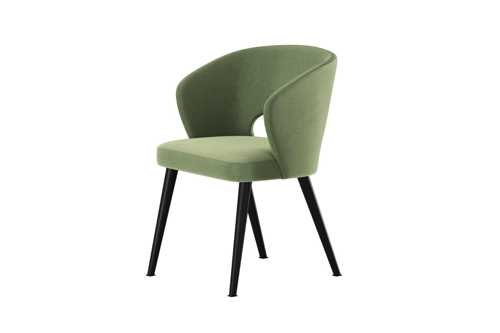 Krzesło DELUXE KR-8 50x60x85 cm welurowe do jadalni zielony nr. 2