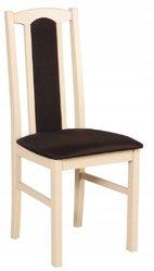 Krzesło BOS 7 40x43x96 cm z drewna litego do jadalni naturalne z brązowym siedzeniem 