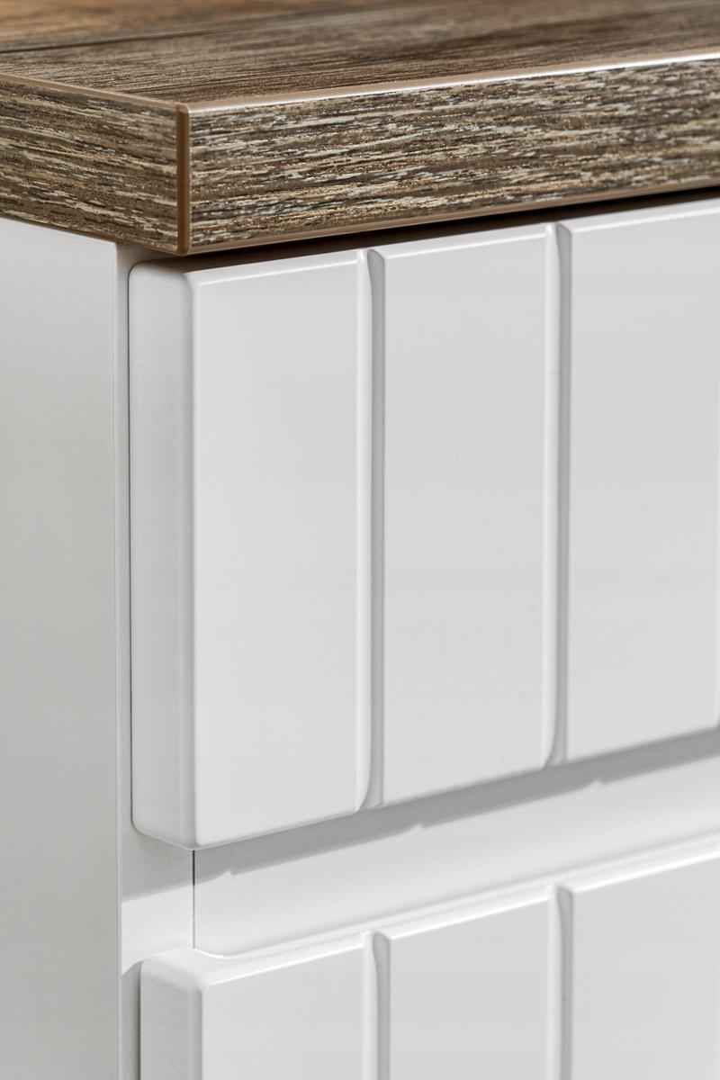 Szafka pod umywalkę wisząca 120 cm biała frezowane fronty szuflady do łazienki  nr. 6