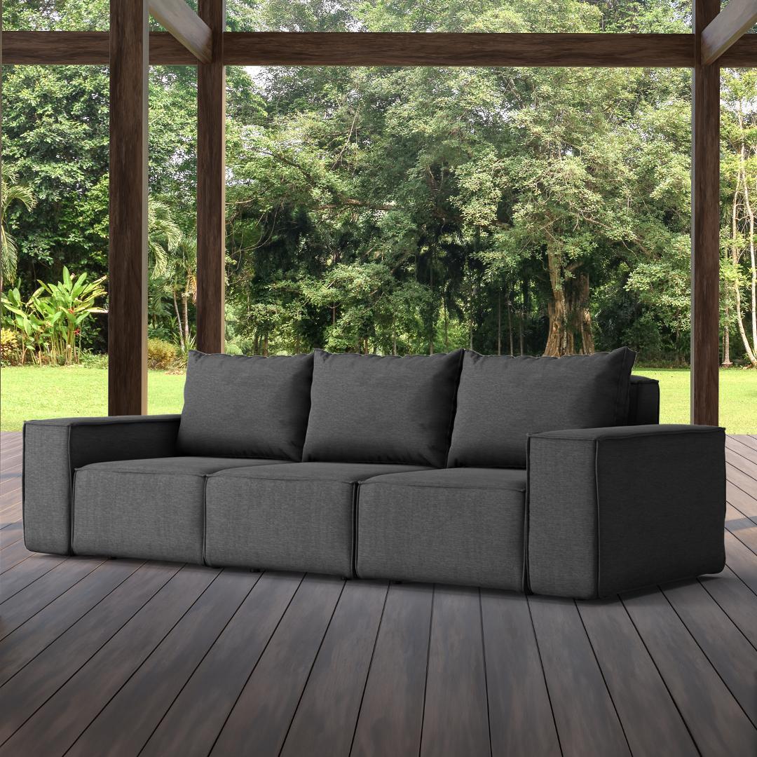 Sofa ogrodowa SONNE 245x88x73 cm 3 - osobowa wodoodporna na taras do ogrodu grafitowa nr. 2