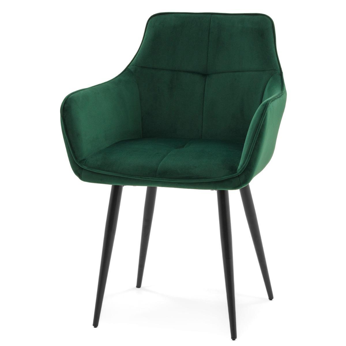 Krzesło QUATTRO w kolorze zielonym tapicerowane welurowe velvet aksamit do jadalni lub salonu  4 Full Screen