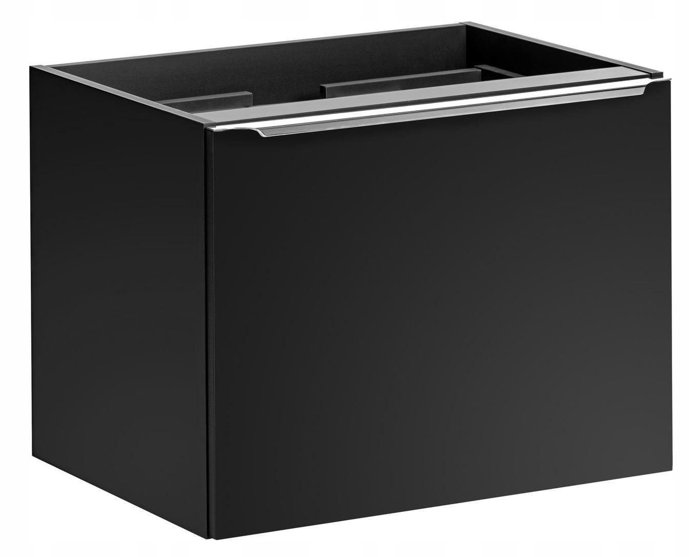 Szafka pod umywalkę wisząca 60 cm czarna z organizerem  2 szuflady do łazienki  0 Full Screen