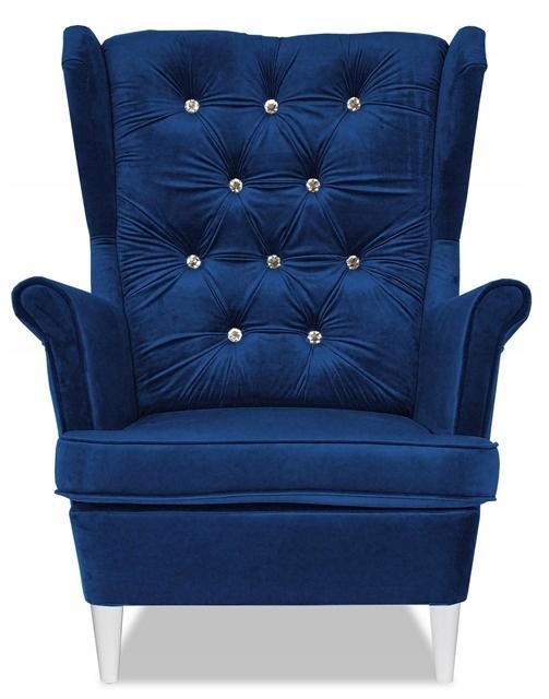 Fotel uszak kobalt niebieski 84x104x92 cm do salonu  nr. 2
