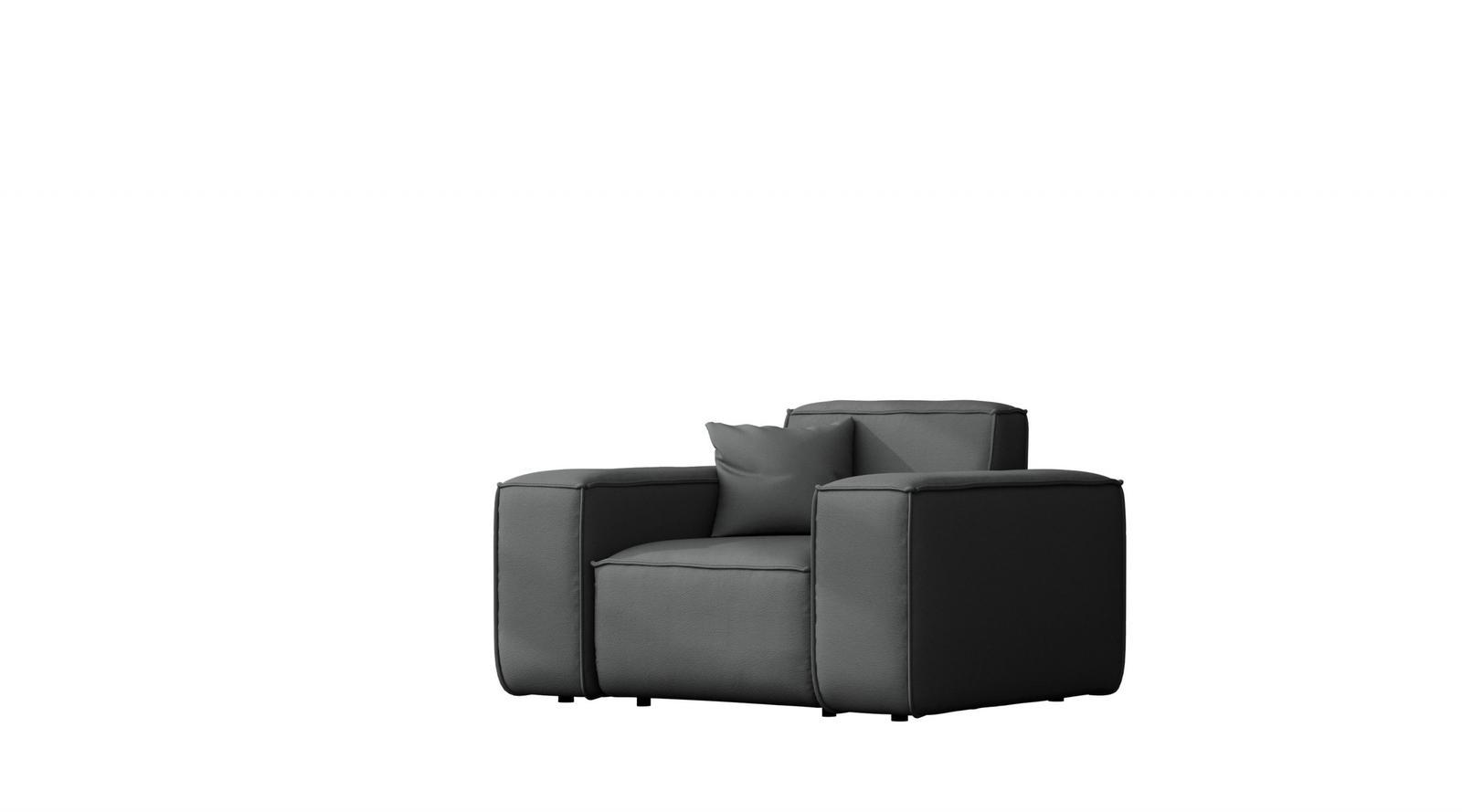 Sofa ogrodowa MALIBU 121x73x88 cm wodoodporna UV 1-os + 2 poduszki do ogrodu antracyt nr. 1