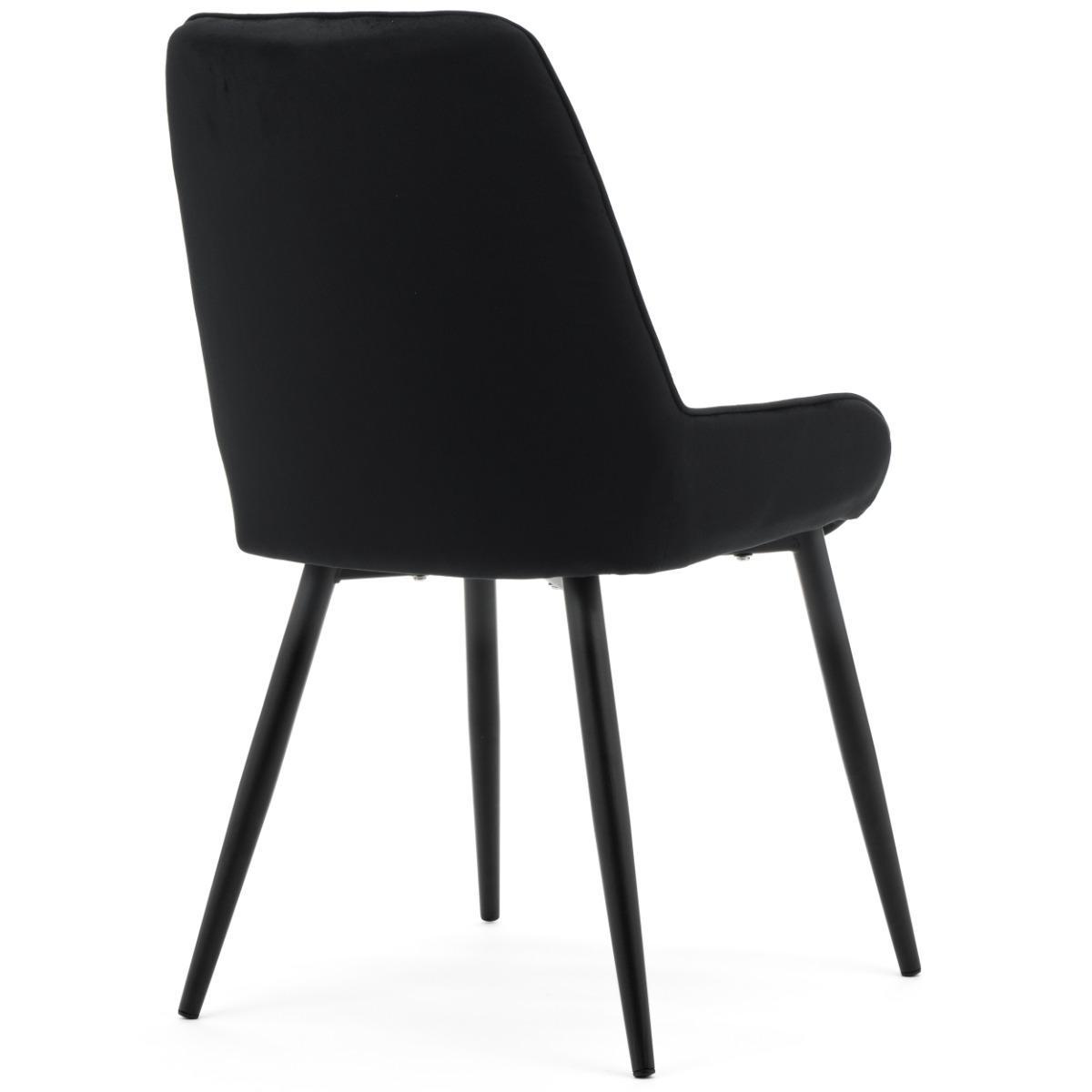 Krzesło LUCA czarne tapicerowane welurem czarne nóżki do jadalni lub salonu 7 Full Screen