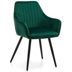 Krzesło PASSO zielone tapicerowane welurem pikowane do jadalni lub salonu  - Miniaturka zdjęcia nr 1