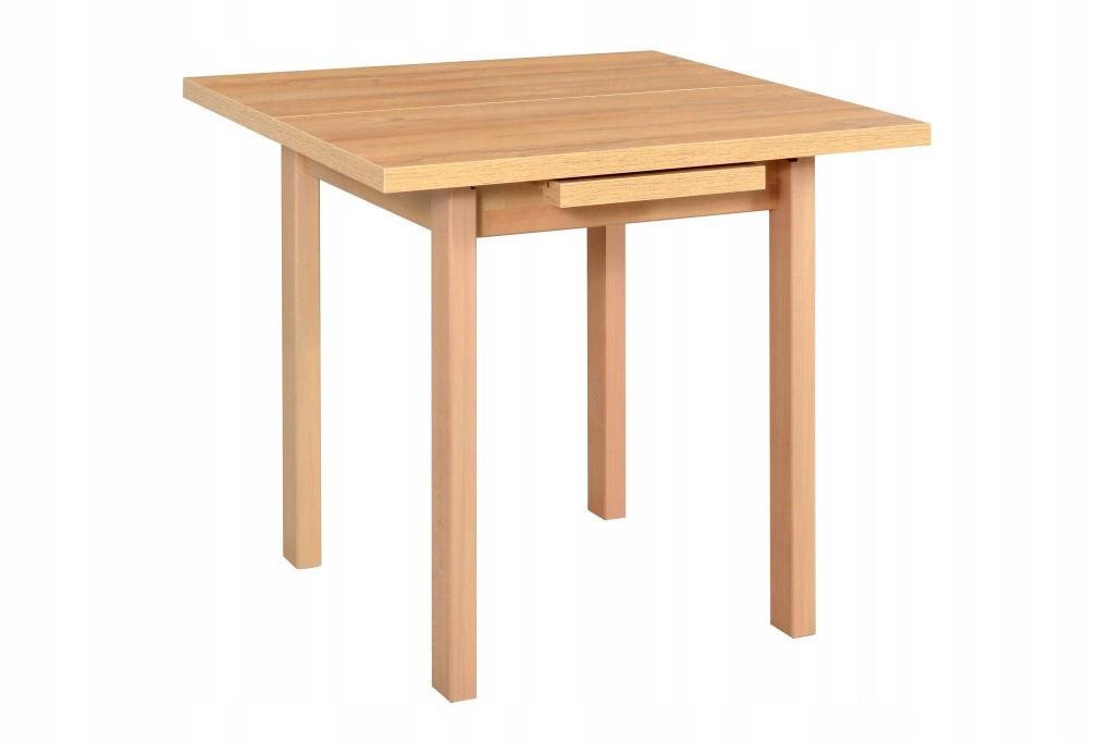 Stół MAX M-7 80x76x80/110 cm kwadratowy rozkładany do kuchni jadalni drewno bukowe laminat czarny/dąb grandson nr. 4