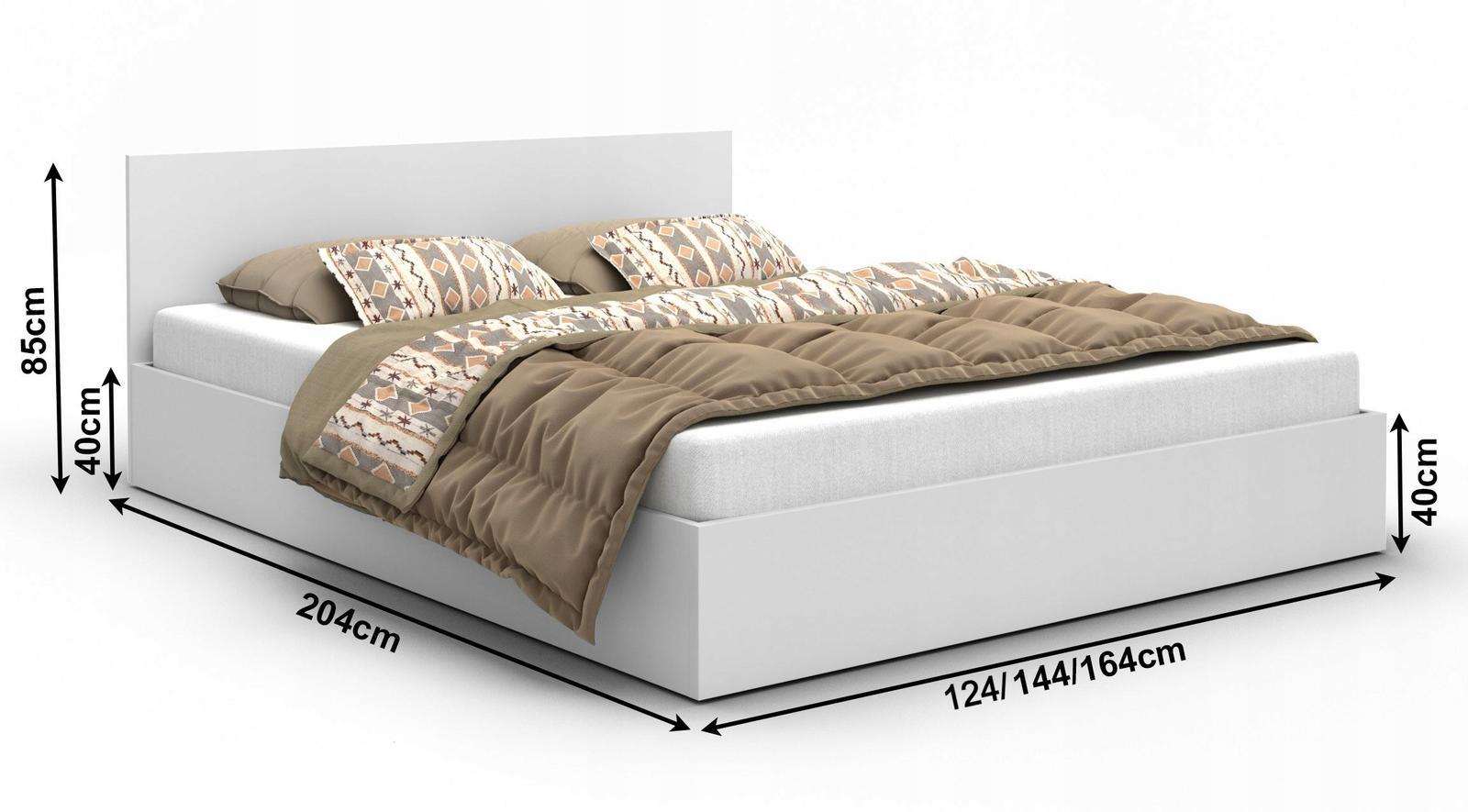 Łóżko do sypialni AVI 140x85x200 cm stelaż pojemnik na pościel białe nr. 7