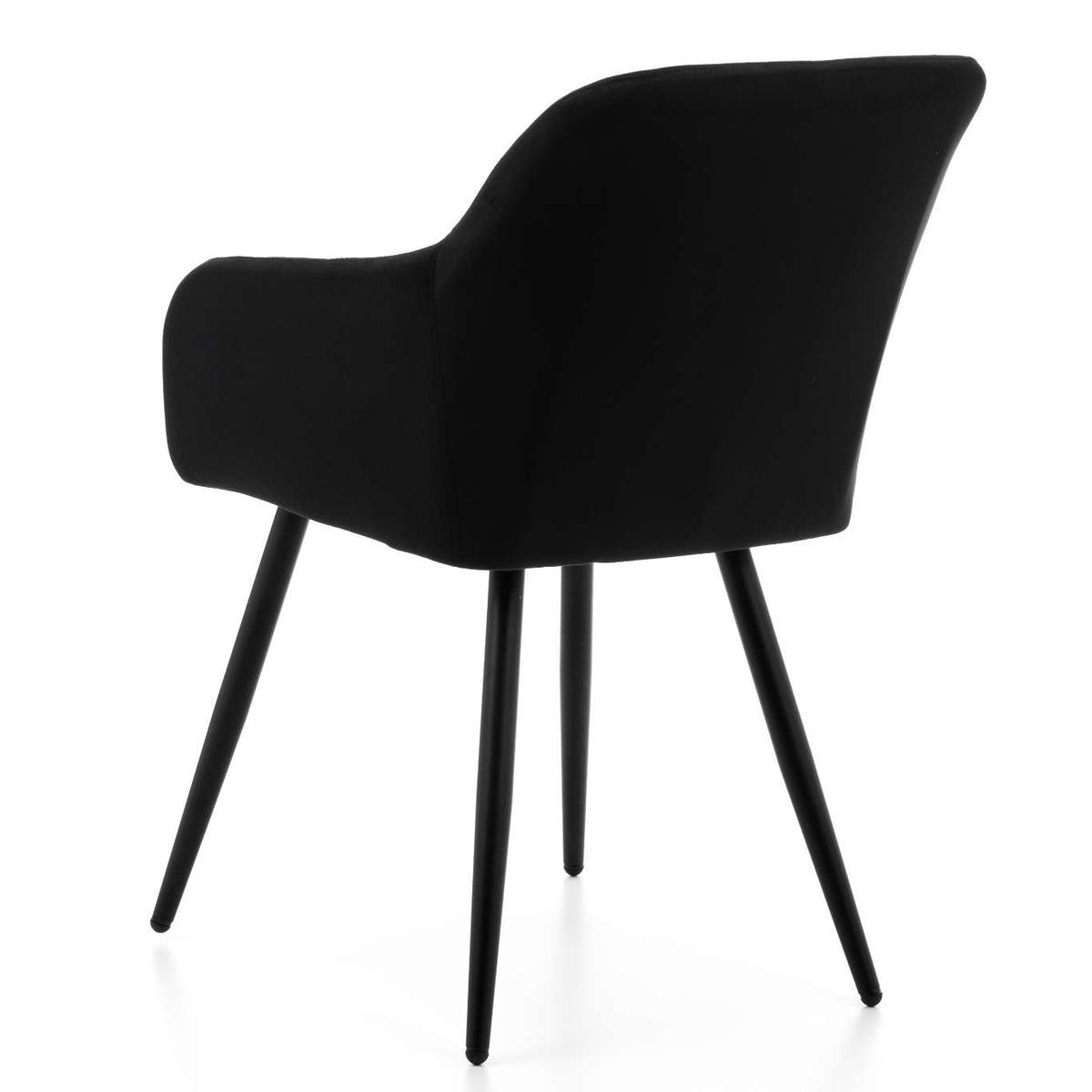 Krzesło ORTE czarne tapicerowane welurowe pikowane do jadalni lub salonu nr. 7