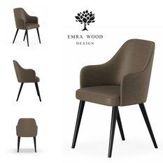 Krzesło tapicerowane KR-9 53x83x49 cm DELUXE Mushroom 51 do jadalni brązowy