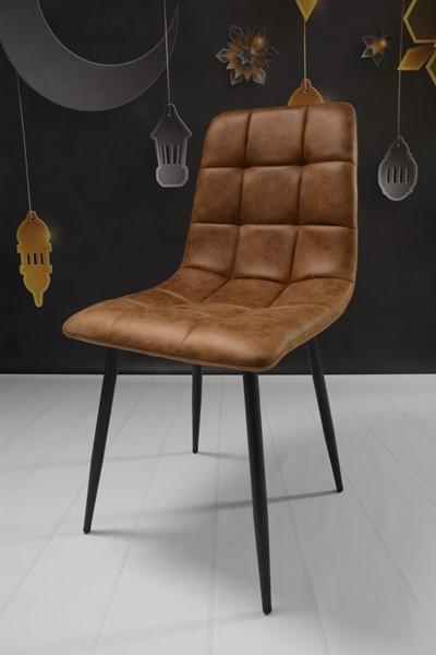 Zestaw krzeseł DEVER TAUPE 43x88x55 cm krzesło do jadalni salonu brązowy czarne nogi nr. 3
