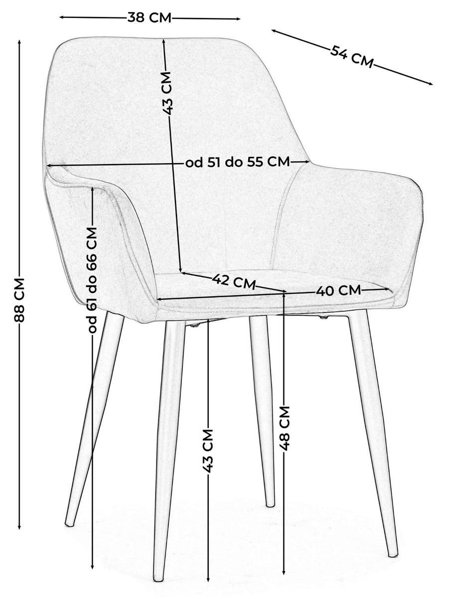 Krzesło IVO szare tapicerowane welurem do jadalni lub salonu  nr. 9