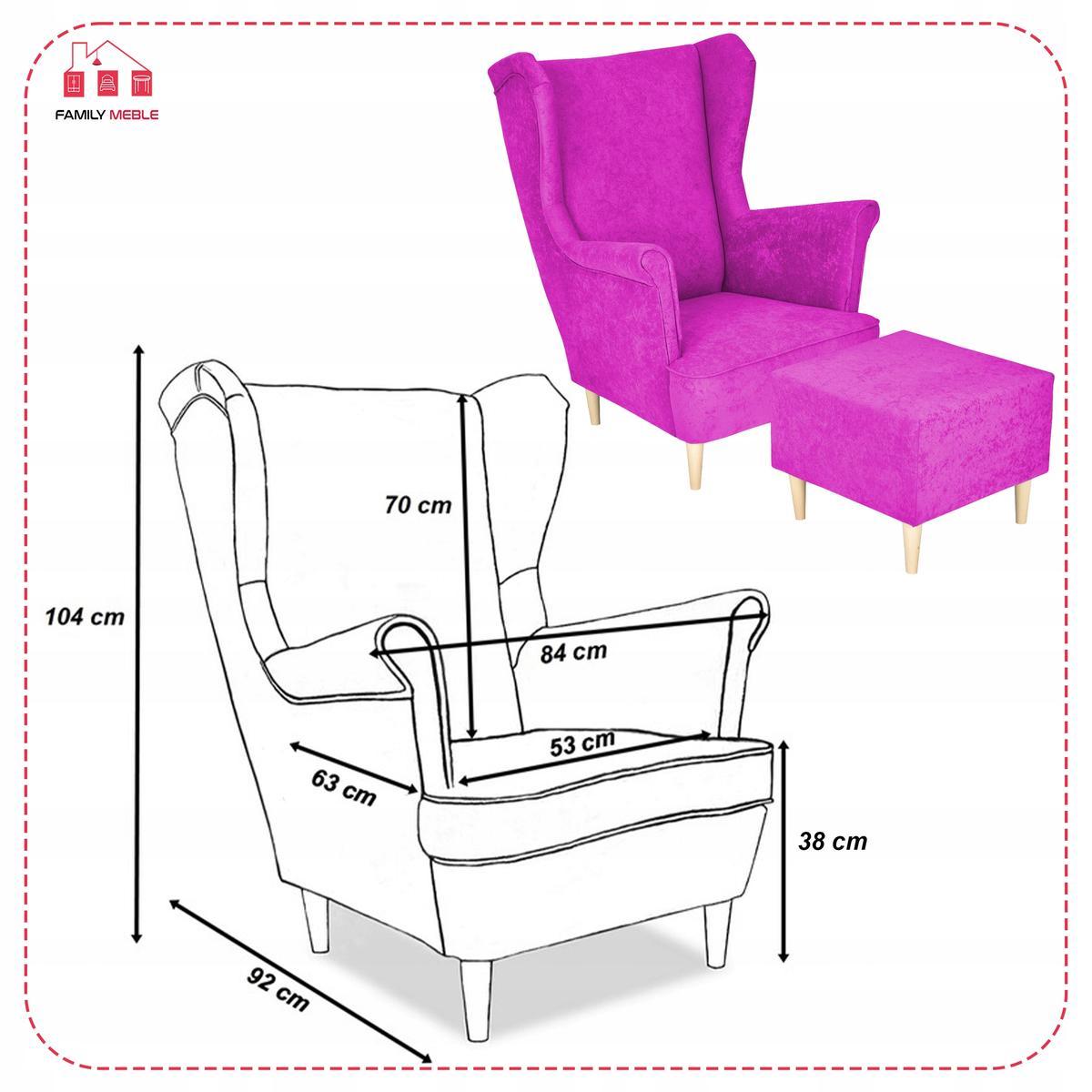 Wygodny fotel uszak z podnóżkiem - MAX Family Meble 5 Full Screen