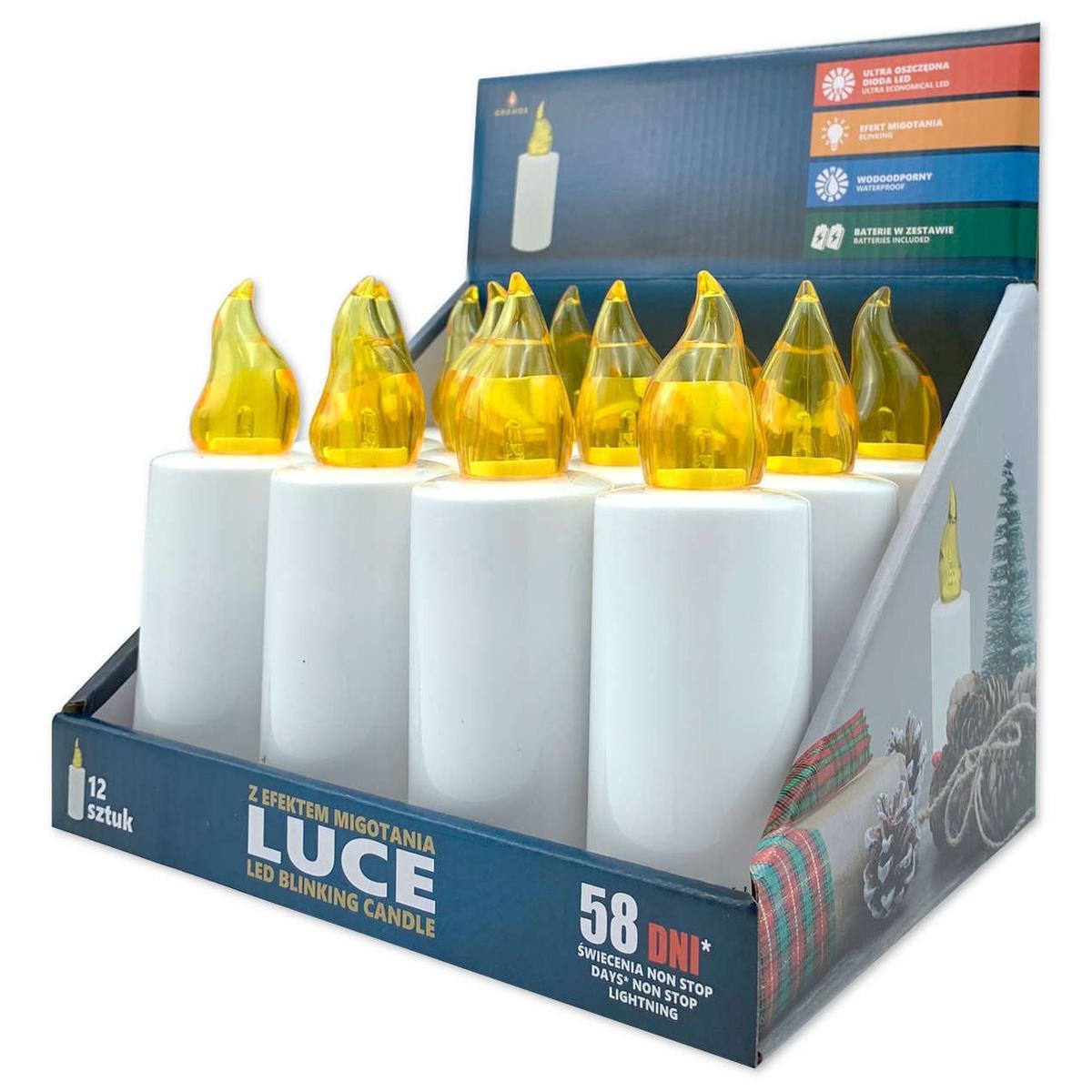 Wkłady do zniczy LED Grande Luce 12 sztuk żółte nr. 1
