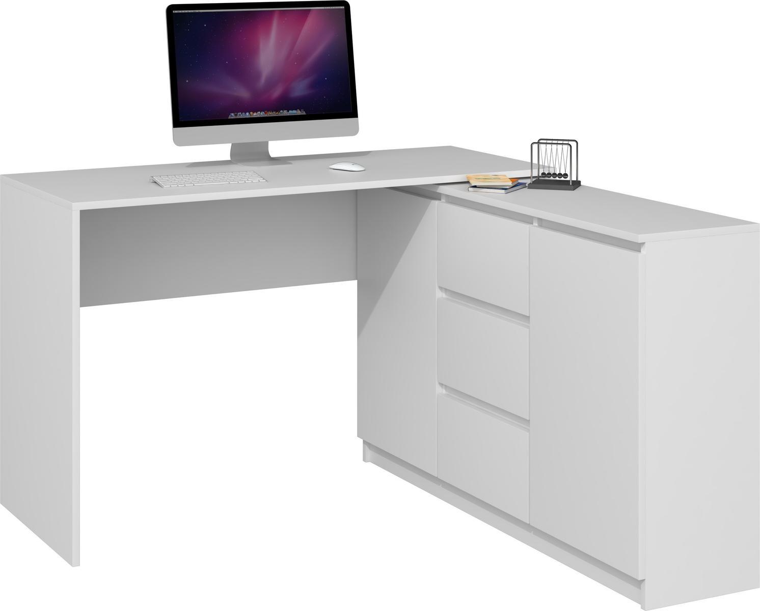 Biurko PLUS 120x50x76 cm nowoczesne funkcjonalne do biura pokoju białe nr. 4