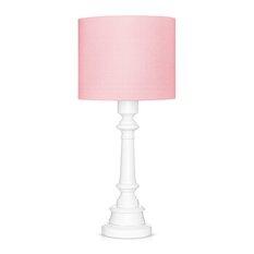 Lampa stołowa CLASSIC 25x25x55 cm różowa drewno olejowane - Miniaturka zdjęcia nr 1