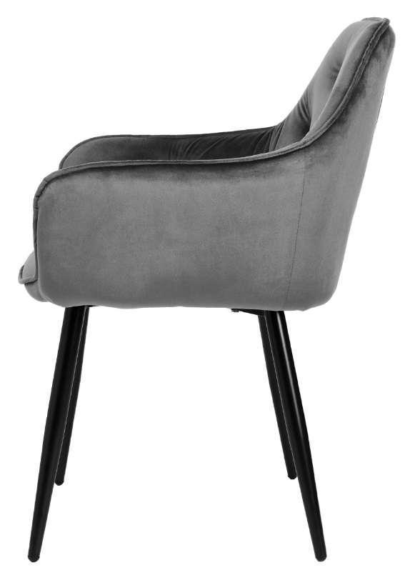 Krzesło fotel King tapicerowane welur PIKOWANE salon szare c 3 Full Screen