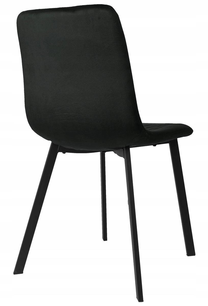 Krzesło welurowe 44x88x41 cm CURTIS VELVET tapicerowane czarny aksamit czarne nóżki do jadalni lub salonu 4 Full Screen