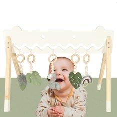 Stojak drewniany pałąk edukacyjny gimnastyczny dla niemowląt zawieszki dla dziecka  - Miniaturka zdjęcia nr 3