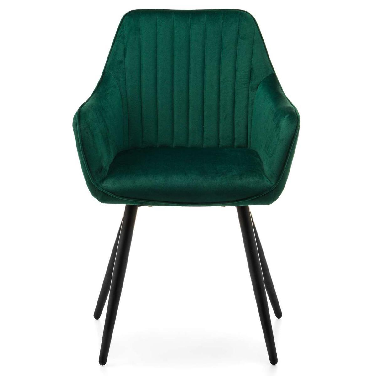 Krzesło PASSO zielone tapicerowane welurem pikowane do jadalni lub salonu  nr. 2