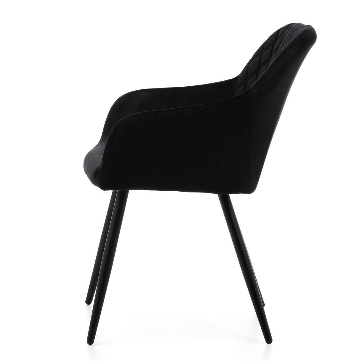Krzesło TODI czarne pikowane welurowe do jadalni lub salonu nr. 6