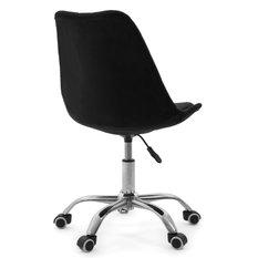 Krzesło do biurka DUBLIN biurowe krzesło obrotowe welurowe z poduszka do pokoju biura czarne - Miniaturka zdjęcia nr 10
