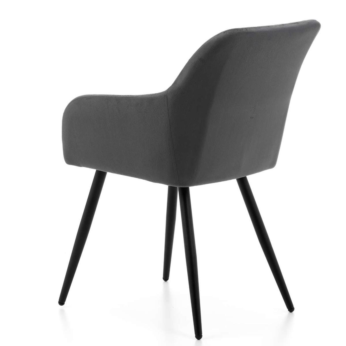 Krzesło TODI szare tapicerowane welurem pikowane do jadalni lub salonu  nr. 7