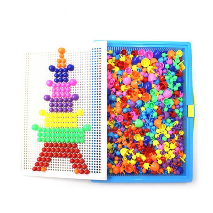 Puzzle pinezki grzybki układanka obrazkowa 296 sztuk dla dzieci kolorowe 28,5x3,5x21 cm 1 Full Screen