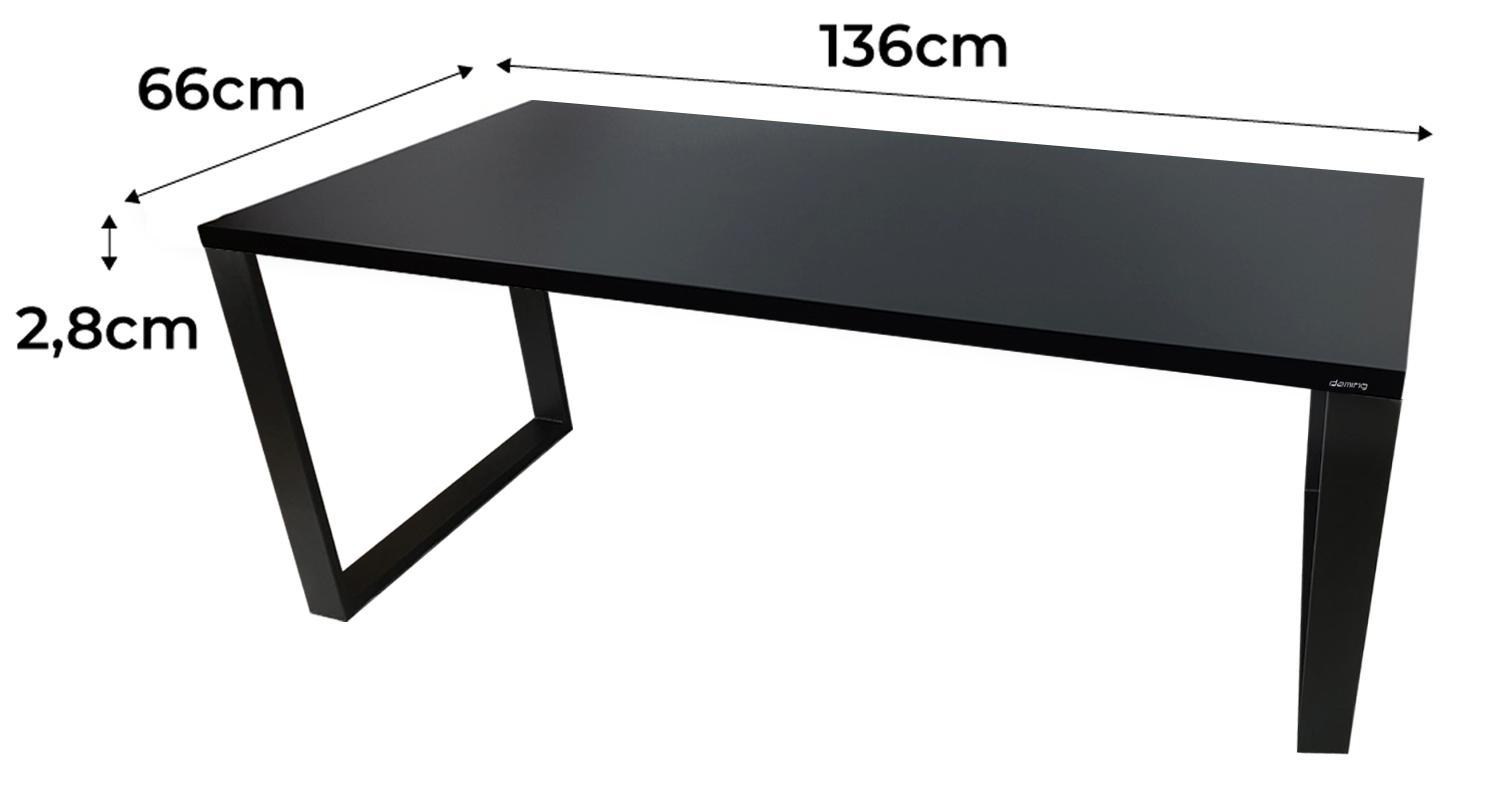 Biurko gamingowe 136x66x2.8 cm czarne komputerowe stół stabilne do pokoju gracza nr. 2