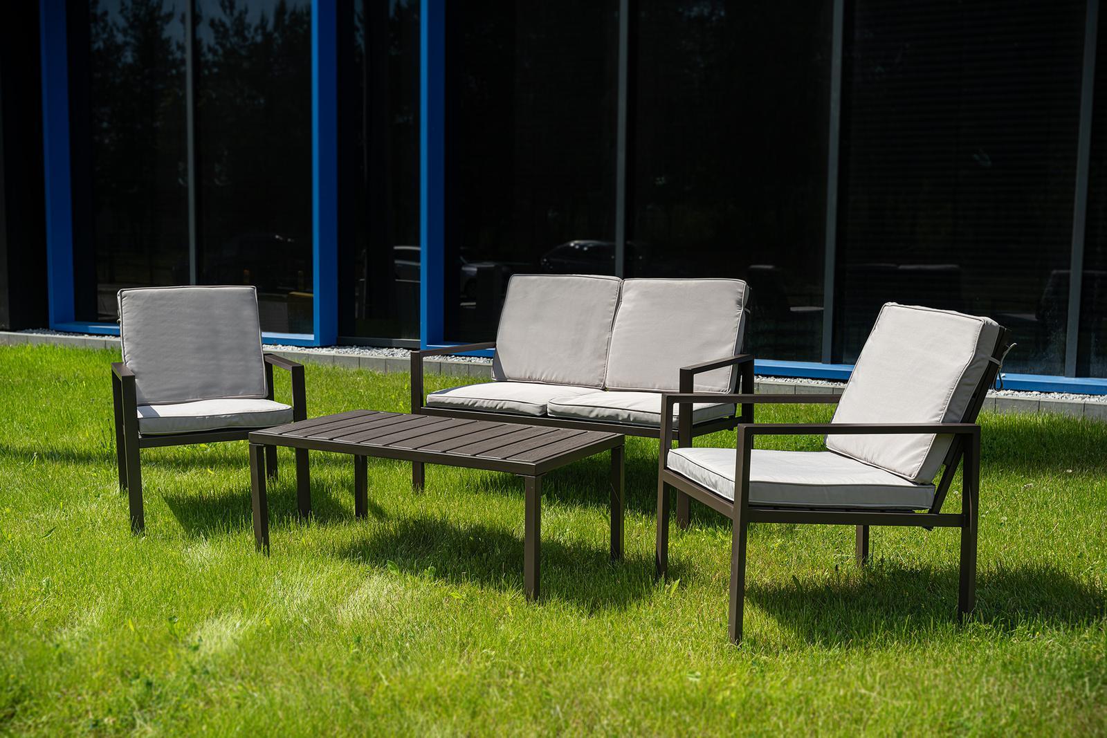 Zestaw mebli ogrodowych kanapa stół krzesła ogrodowe Heckermann® AC-WS008-1 nr. 4