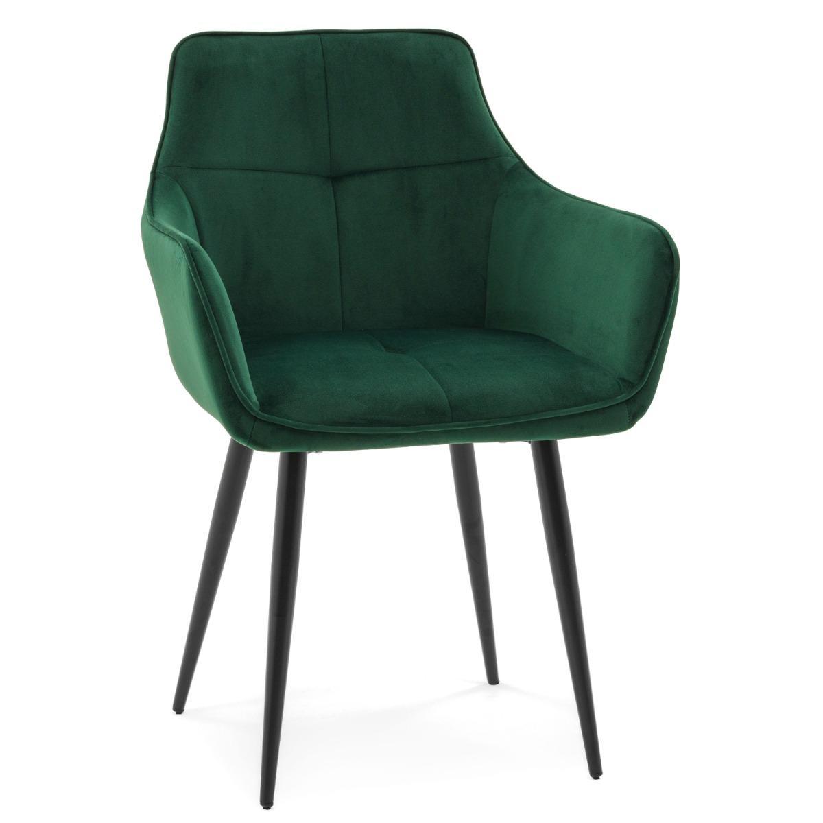 Krzesło QUATTRO w kolorze zielonym tapicerowane welurowe velvet aksamit do jadalni lub salonu  3 Full Screen