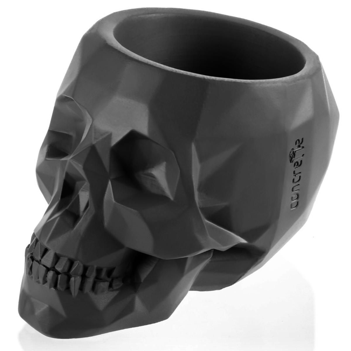 Donica Skull Low-Poly Black Matt Poli 24 cm nr. 3