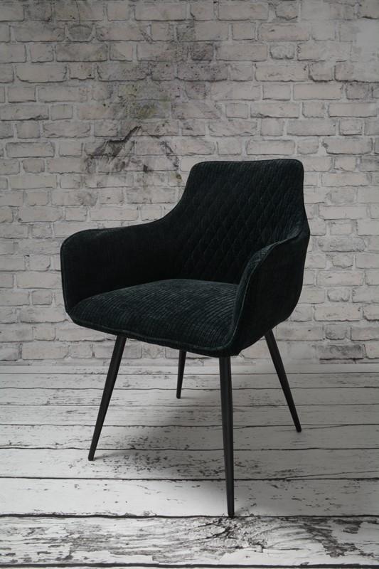 Fotel Lizbona krzesło 57,5x84,5x59 cm sztruks czarny metalowe nogi czarne do salonu nr. 5