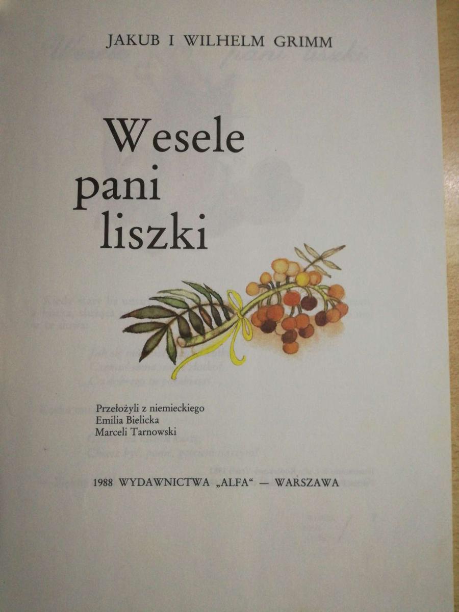 Książka Wesele pani liszki . Jakub i Wilhelm Grimm. 1 Full Screen