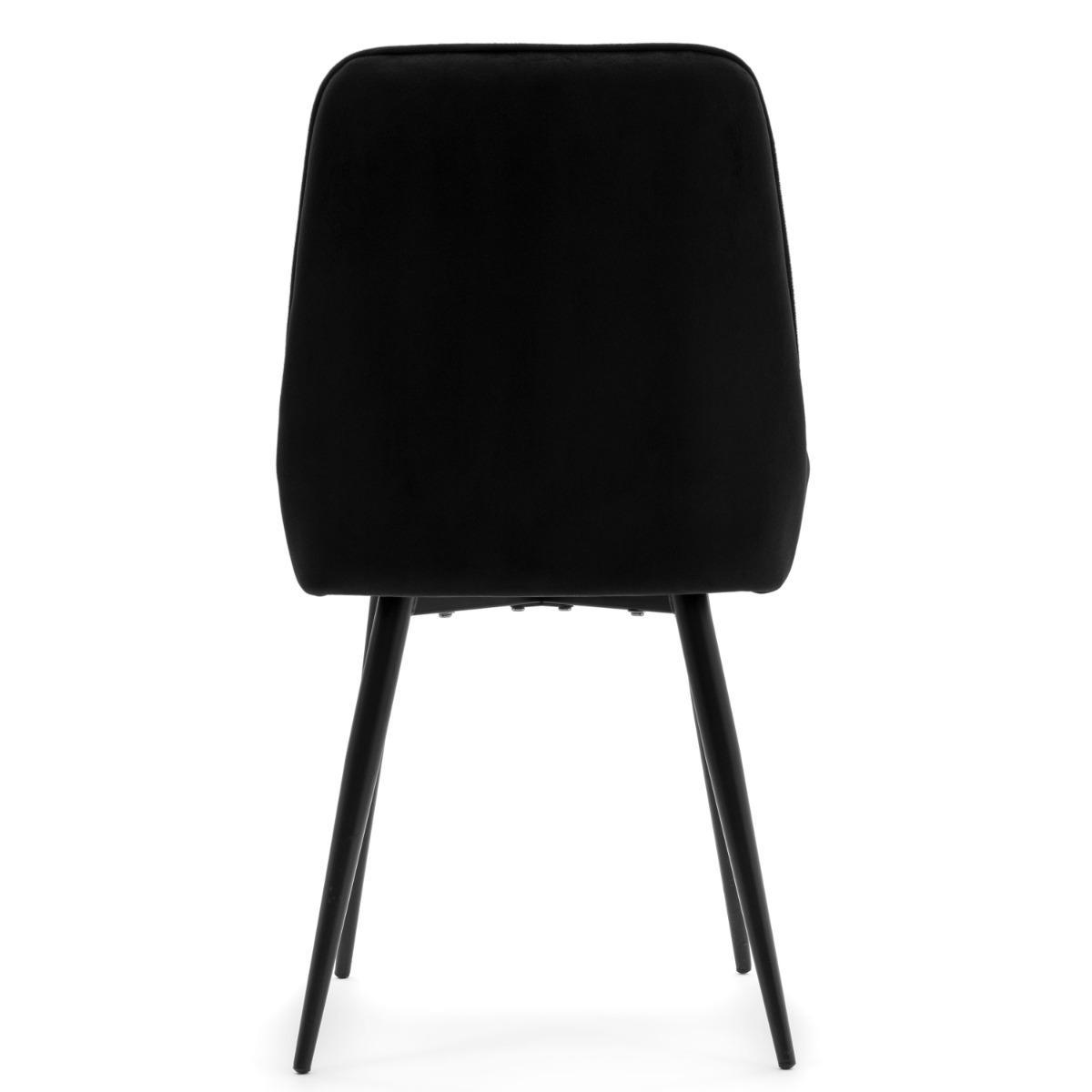 Krzesło LUCA czarne tapicerowane welurem czarne nóżki do jadalni lub salonu 7 Full Screen