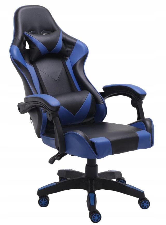 Fotel obrotowy Remus 66x115x62 cm niebieski krzesło do biura  nr. 3
