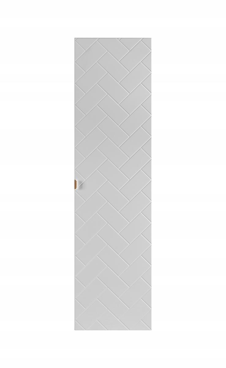 Słupek Łazienkowy MADIS 136 cm wysoki frezowany front szafka z półkami biały uchwyt złoty nr. 4