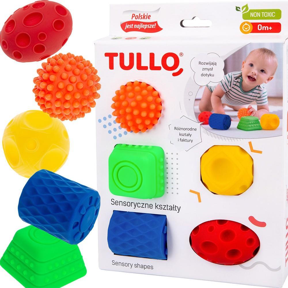 SENSORYCZNA zabawka komplet 5 sztuk kolorowe kształty dla dziecka  nr. 1