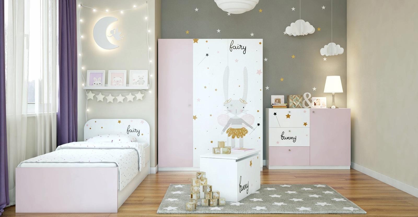 Łóżko FAIRY 94x204 cm różowe dla dziecka  2 Full Screen