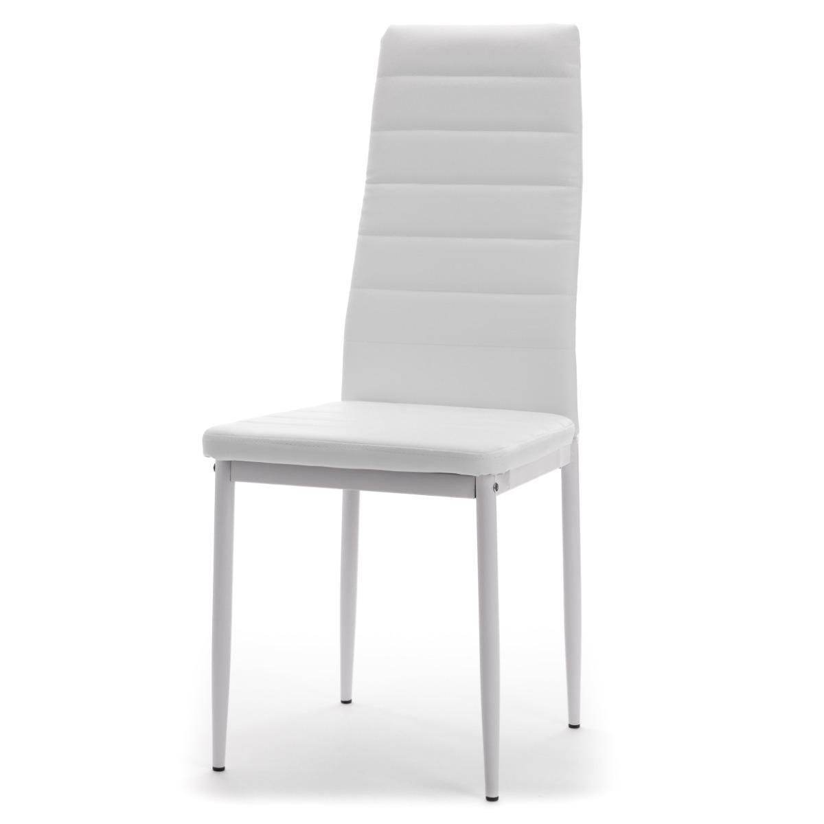 Zestaw 6 szt krzesło FADO białe tapicerowane ekoskóra do jadalni nr. 4