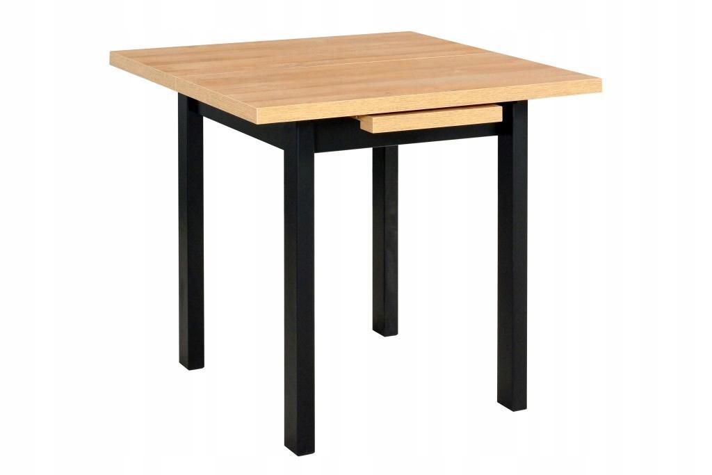 Stół MAX M-7 80x76x80/110 cm kwadratowy rozkładany do kuchni jadalni drewno bukowe laminat czarny/dąb grandson 0 Full Screen