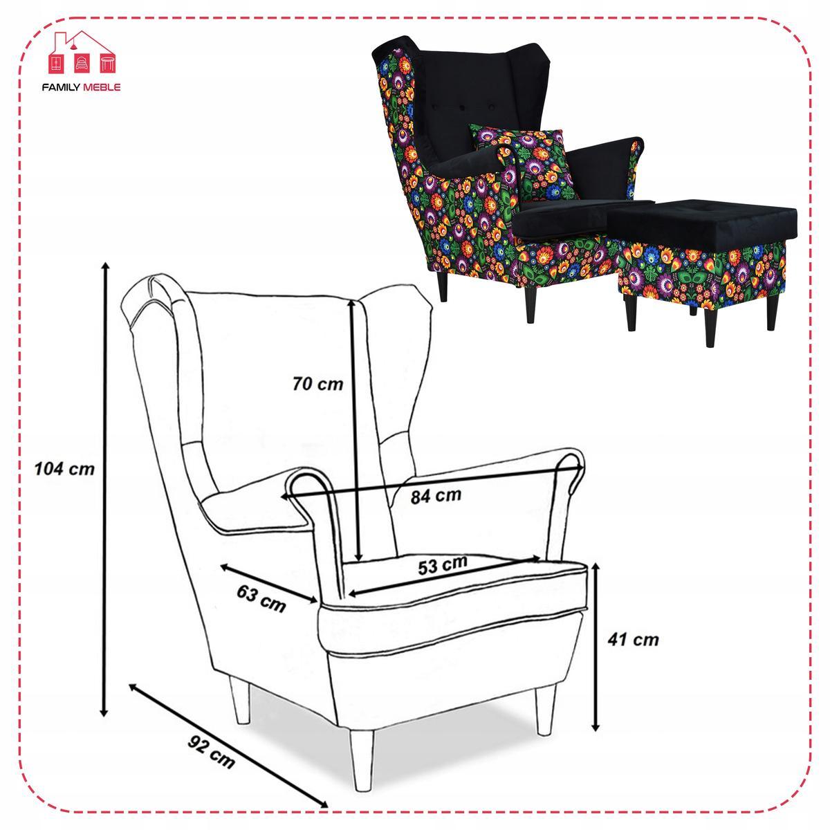 Fotel uszak z podnóżkiem Ari Print Duo FamilyMeble nr. 4