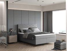Łóżko SEVI III FABRIC OPERA 120x200 cm z podwójnym materacem do sypialni szare