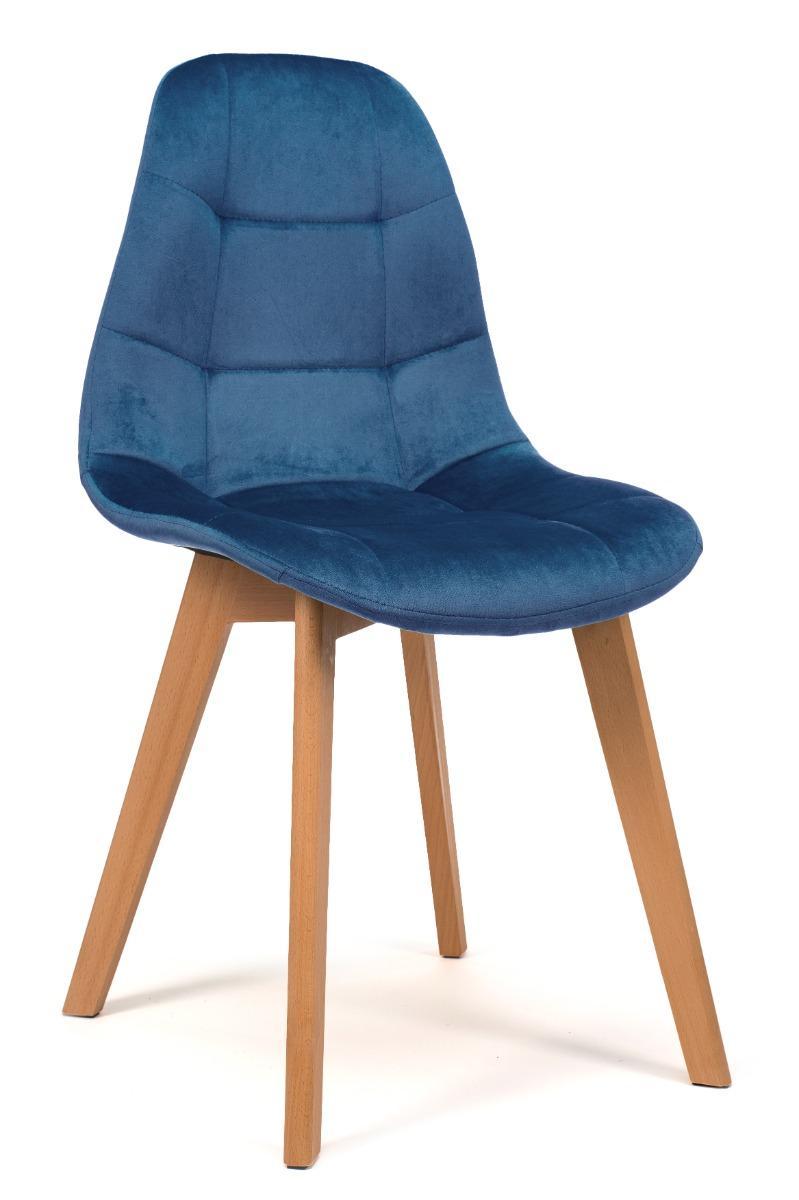 Krzesło tapicerowane skandynawskie welurowe VEGAS granatowy nr. 1