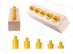 Odważniki cylindry drewniane montessori kolorowe - Miniaturka zdjęcia nr 4