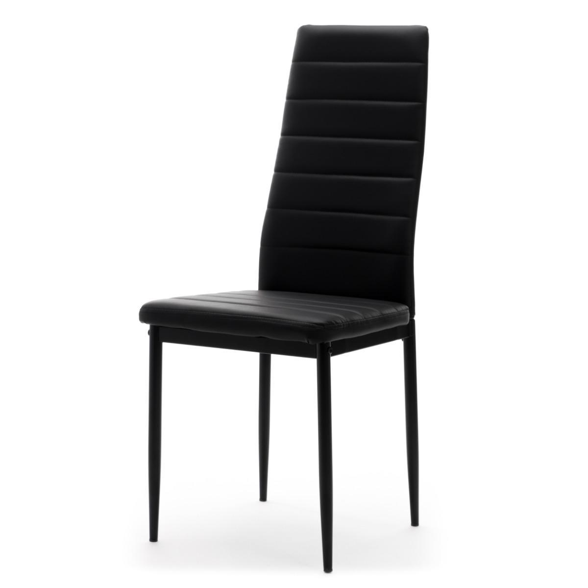 Zestaw 4 szt krzesło FADO czarne tapicerowane ekoskóra do jadalni 3 Full Screen