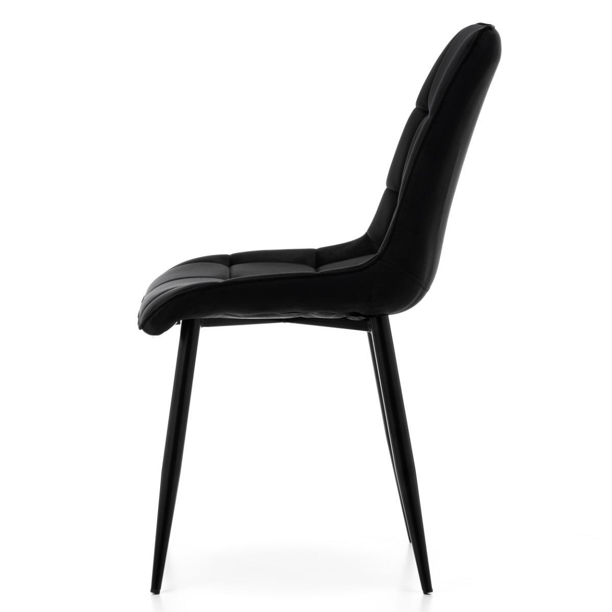 Krzesło CHIC czarne tapicerowane welurowe aksamit do jadalni lub salonu  nr. 6