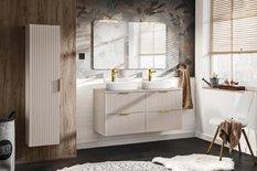 Szafka łazienkowa pod umywalkę 80 cm ADEL CASHMERE z blatem dąb wotan i szufladami kaszmirowa - Miniaturka zdjęcia nr 11