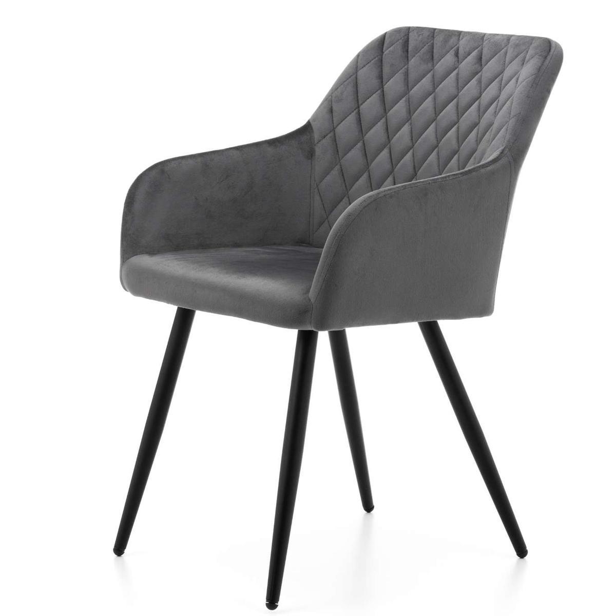 Krzesło TODI szare tapicerowane welurem pikowane do jadalni lub salonu  nr. 5